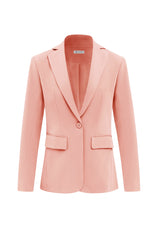 Womens Peach Pink Casual Work Blazers | CicyBell