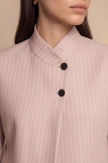 Womens Pink Casual Stand Collar Blazer | CicyBell