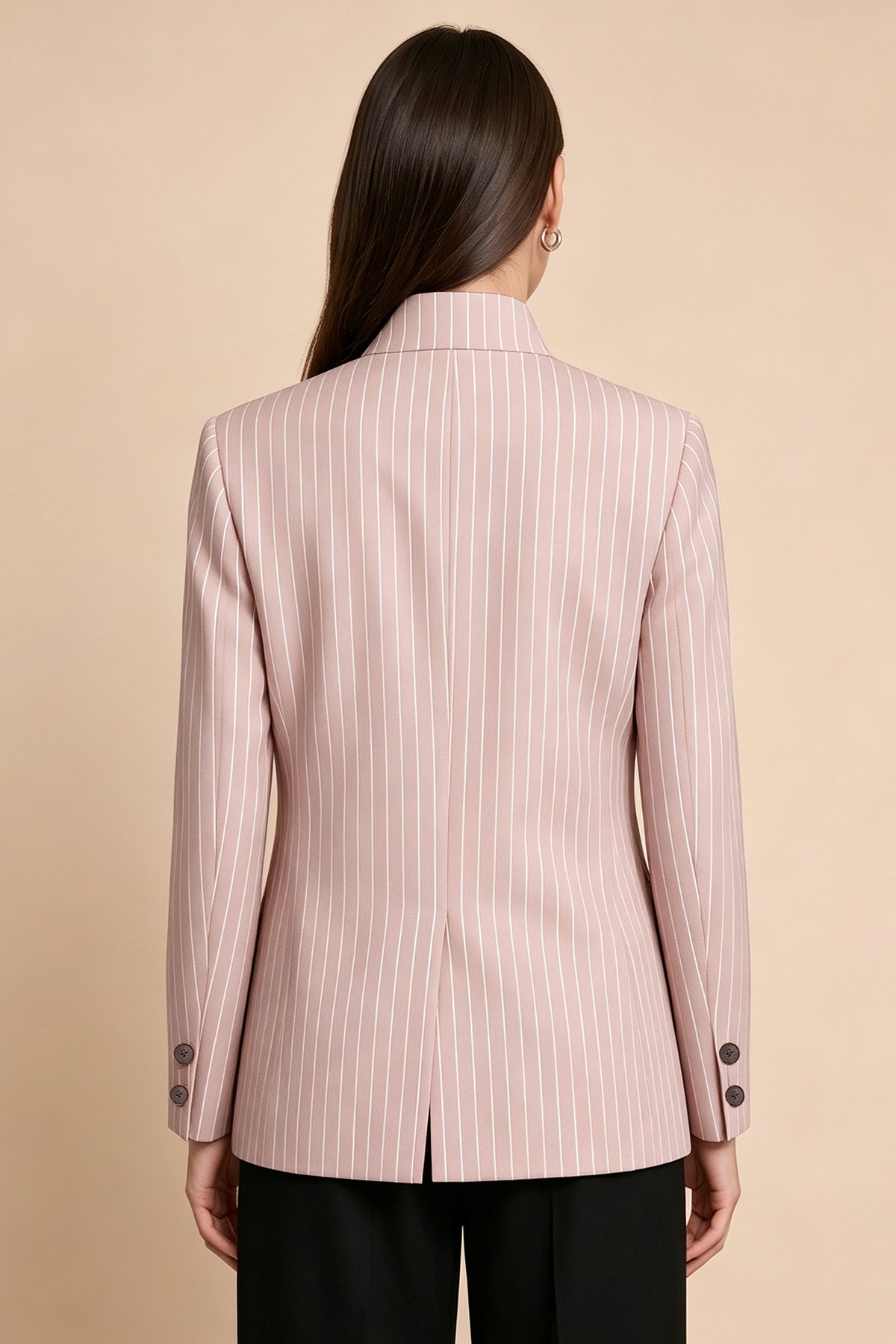 Womens Pink Casual Stand Collar Blazer | CicyBell