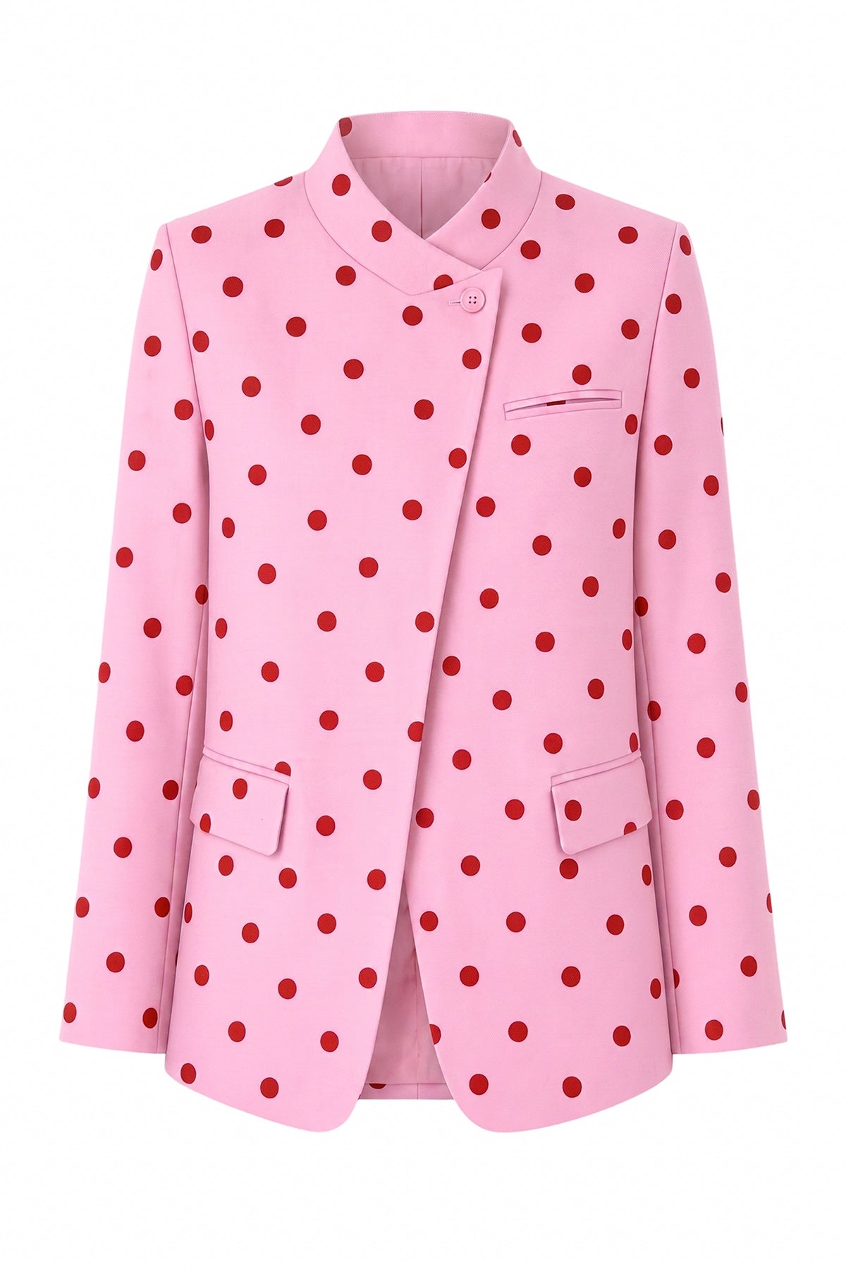 Womens Pink  Professional Polka Dot Blazer | CicyBell