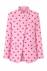 Womens Pink  Professional Polka Dot Blazer | CicyBell