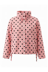 Womens Pink  Polka Dot Short Trench Coat | CicyBell