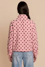 Womens Pink  Polka Dot Short Trench Coat | CicyBell