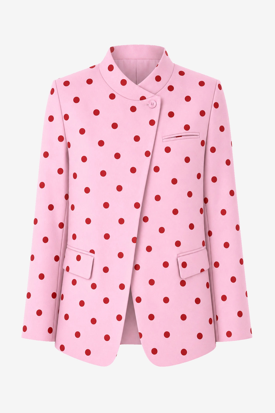 Womens Pink  Professional Polka Dot Blazer | CicyBell