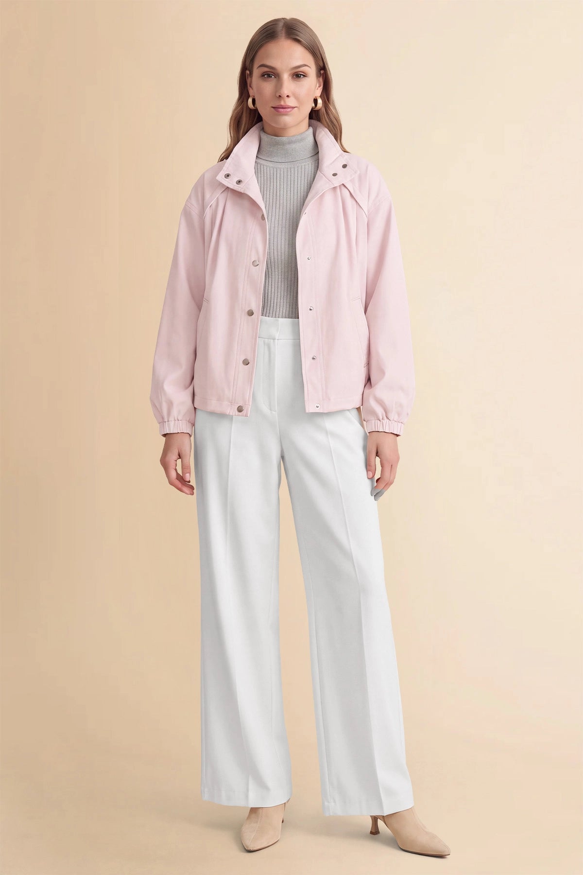 Womens Pink Cropped Bomber Jackets | CicyBell