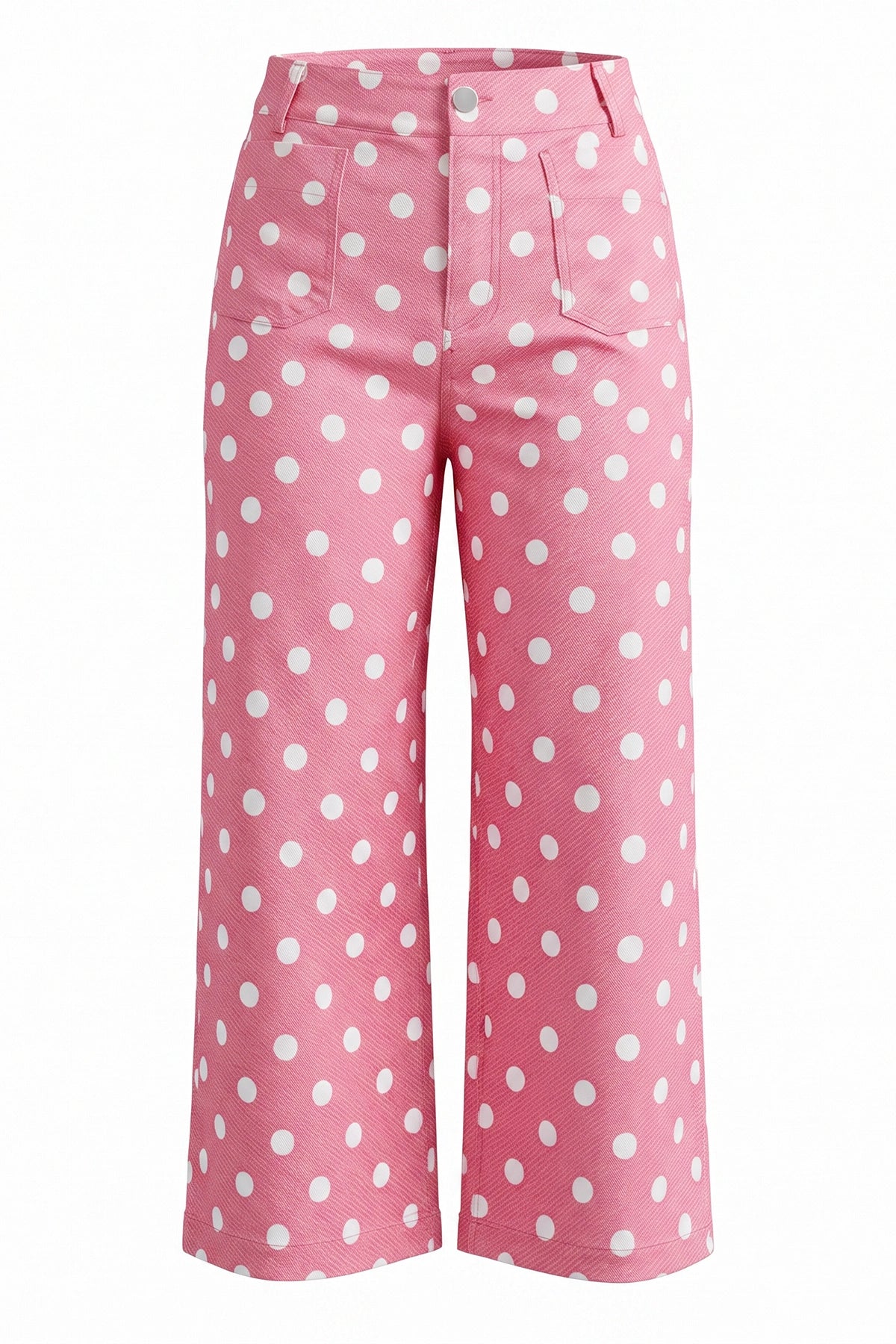 Womens Pink Polka Dot Straight Leg Jeans| CicyBell