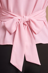 Womens Pink Tie Back Cinched Tops | CicyBell