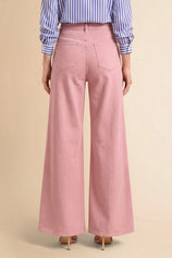 Womens Pink High Waisted Flared Jeans| CicyBell
