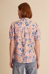 Womens Pink Floral Printed Button Down Shirts | CicyBell