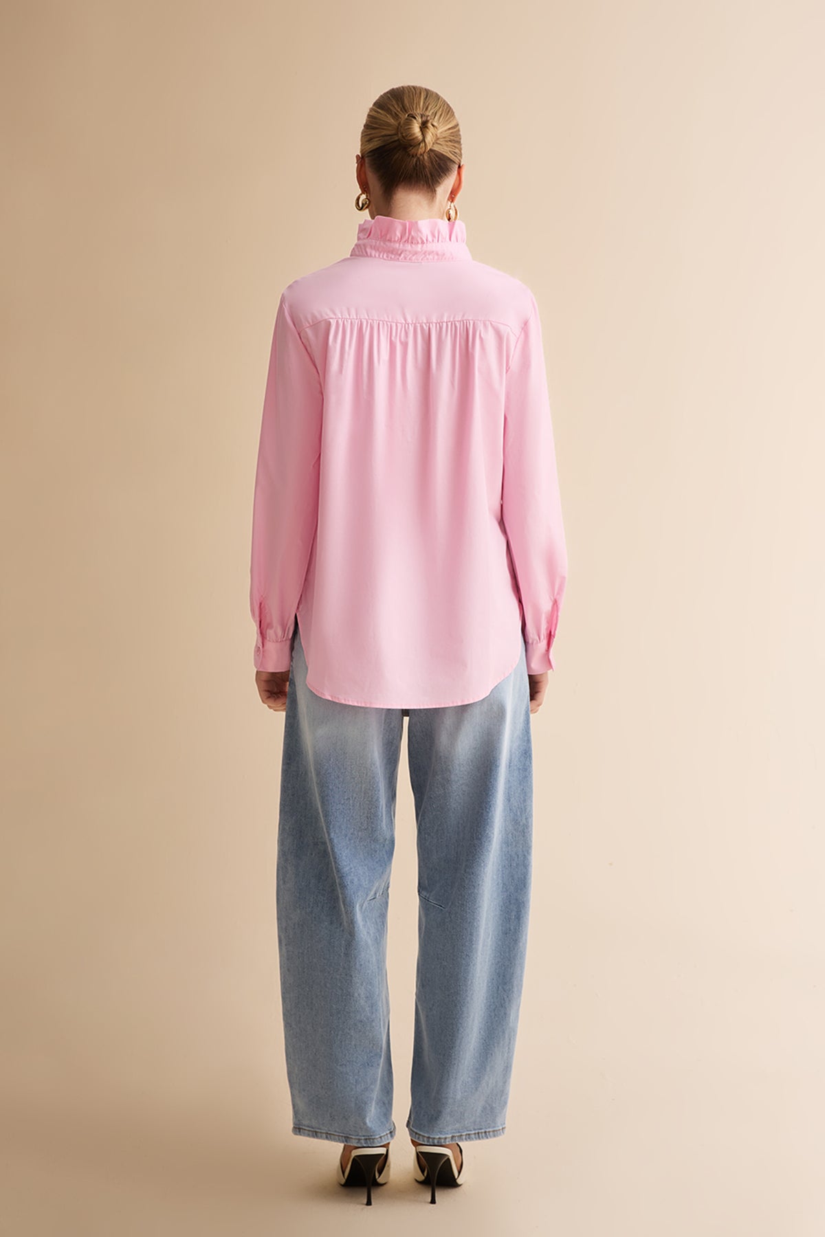 Womens Pink Oversized Button Down Shirts| CicyBell