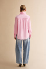 Womens Pink Oversized Button Down Shirts| CicyBell