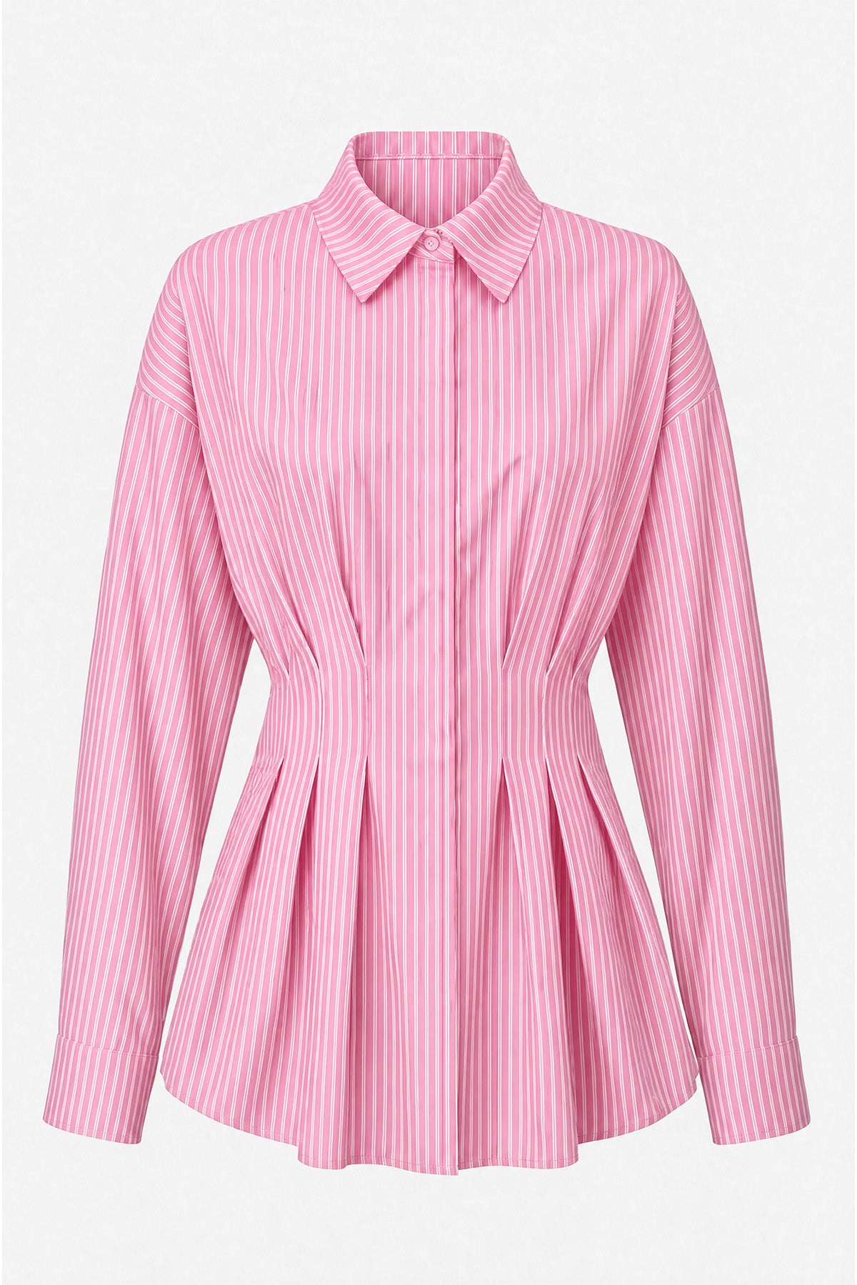 Women Pink Striped Button Down Shirts | CicyBell