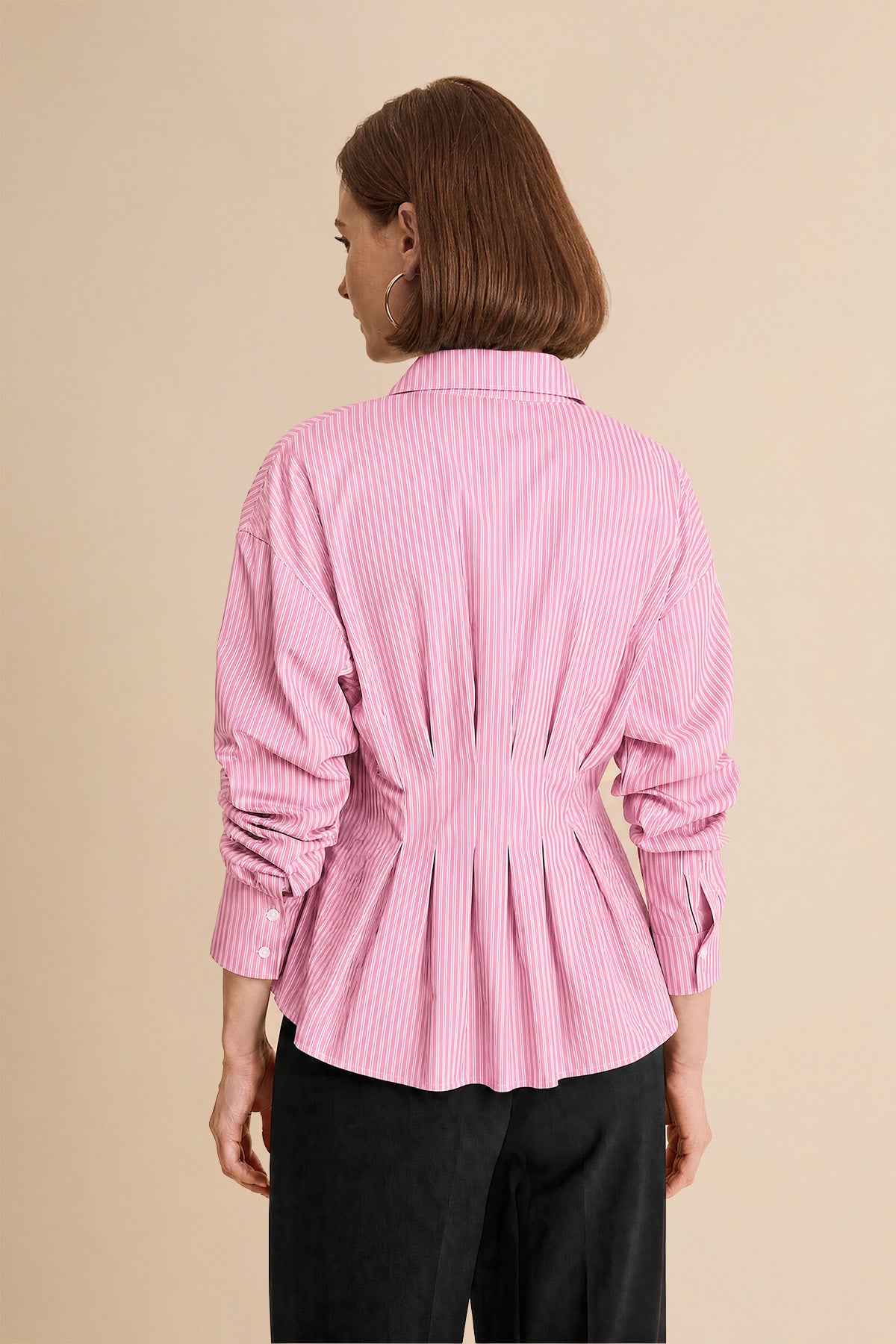 Women Pink Striped Button Down Shirts | CicyBell