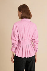 Women Pink Striped Button Down Shirts | CicyBell