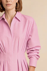 Women Pink Striped Button Down Shirts | CicyBell