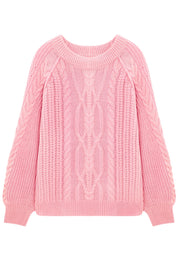 Cicy Bell Womens Pink Cable Sweaters