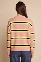 Womens Pink  Striped Pullover Sweater | CicyBell