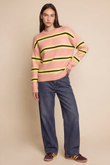 Womens Pink  Striped Pullover Sweater | CicyBell