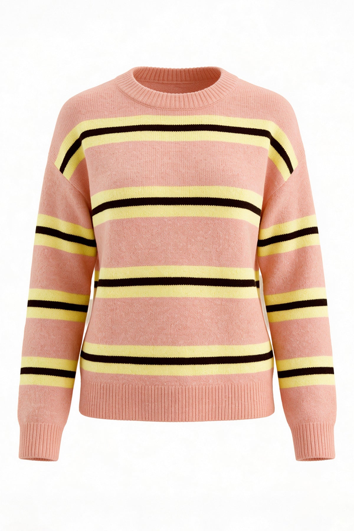 Womens Pink  Striped Pullover Sweater | CicyBell