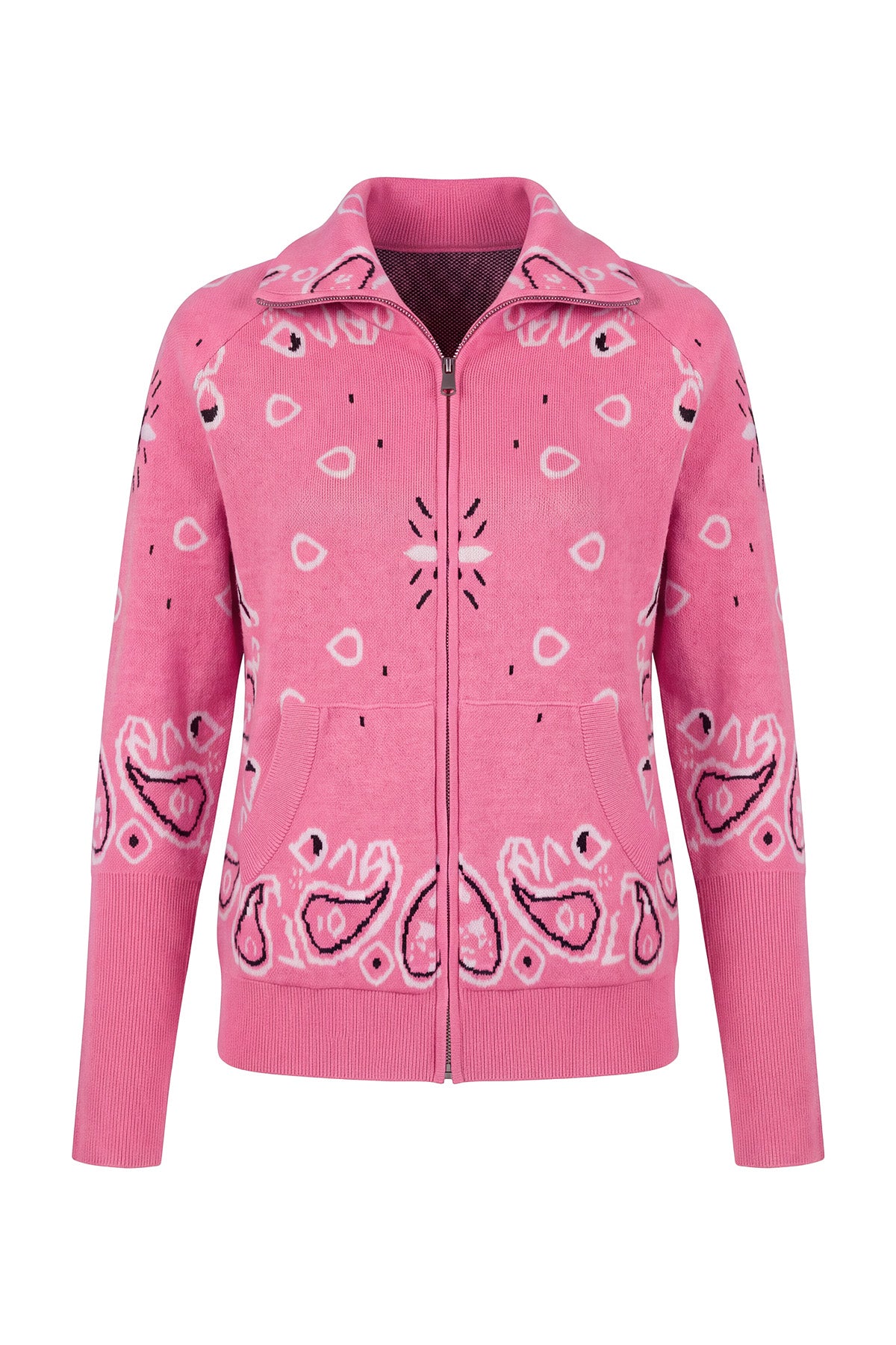 Women Pink  Zip Up Cardigan Sweaters | CicyBell
