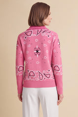 Women Pink  Zip Up Cardigan Sweaters | CicyBell