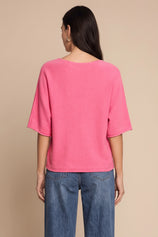 Cicy Bell Womens Pink Half Sleeve Sweaters