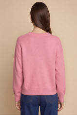 Womens Pink  Boat Graphic Knit Sweaters | CicyBell