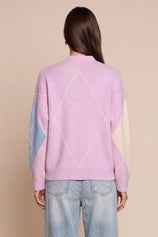 Women Pink Plaid Color Block Cardigan | CicyBell