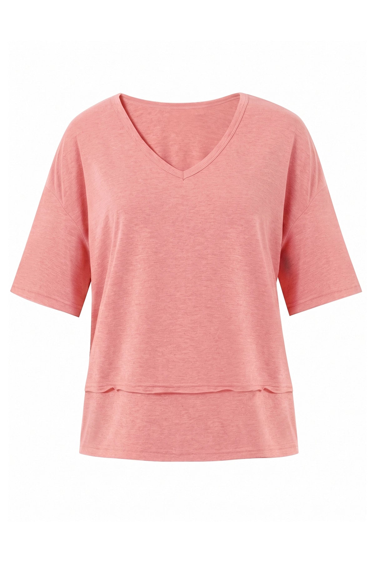 Womens Pink Summer V Neck T Shirts | CicyBell
