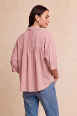 Womens Pink Oversized Button Down Shirts | CicyBell