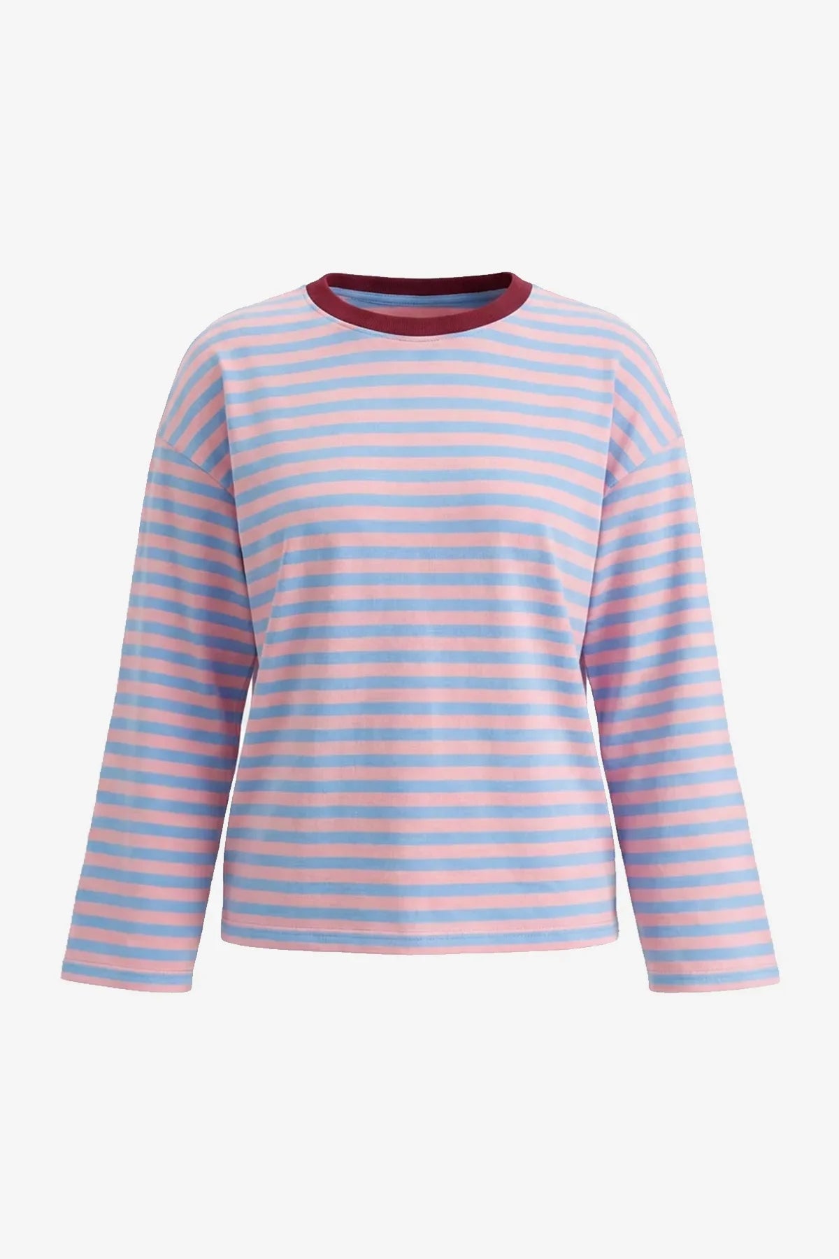 Womens Pink  Striped Long Sleeve Top | CicyBell