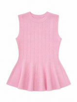 Womens Pink Pleated Peplum Tank Tops | CicyBell