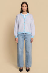 Womens Pink&blue Striped Cardigan Sweaters | CicyBell