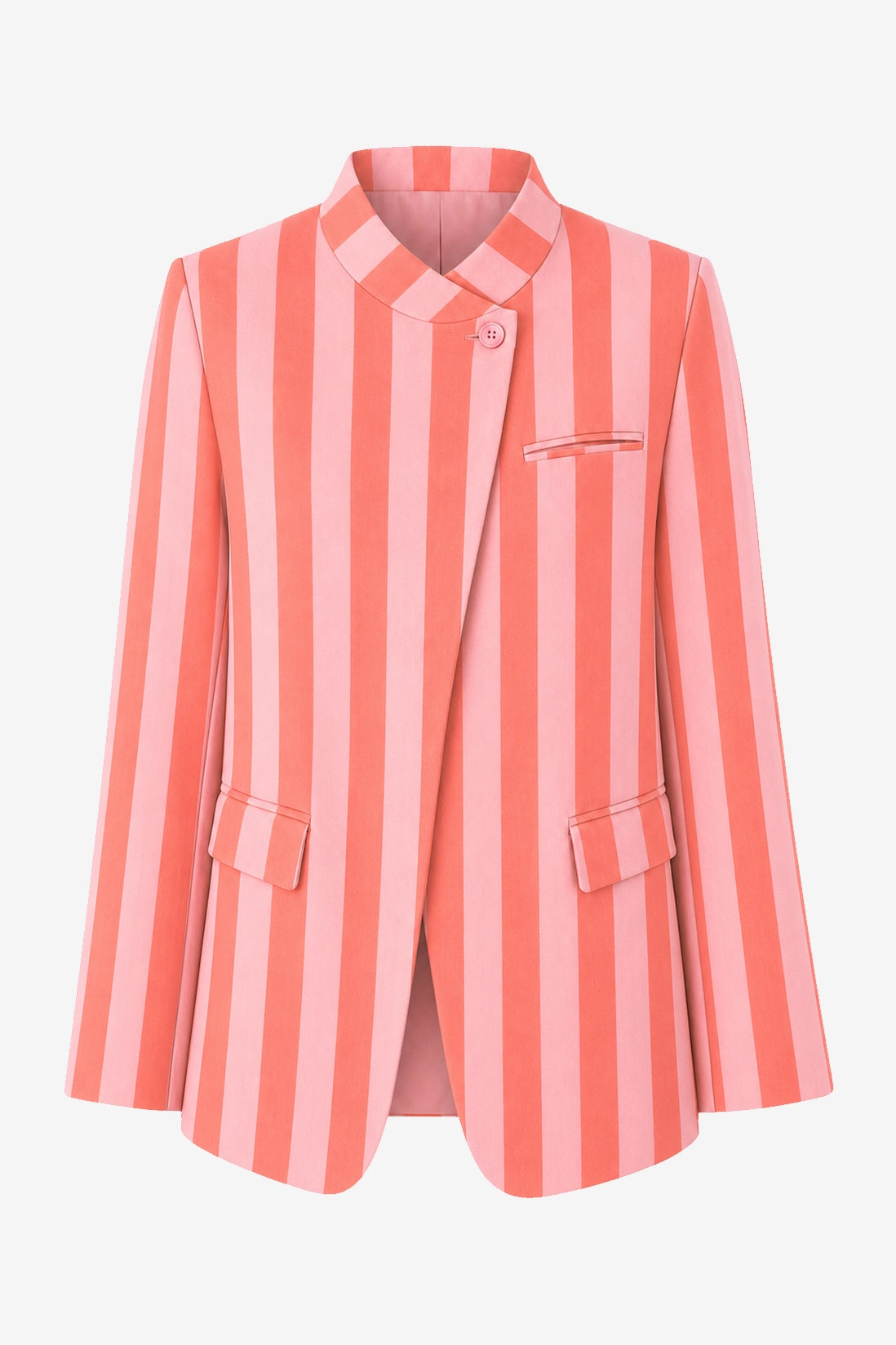 Womens Pinkish Orange  Professional Striped Blazer | CicyBell