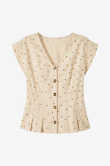 Womens Polka Dot Deep V Neck Vest Tops| CicyBell