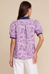 Womens Purple Puff Sleeve Blouses | CicyBell
