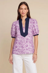 Womens Purple Puff Sleeve Blouses | CicyBell