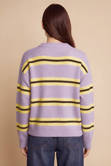 Womens Purple Striped Pullover Sweater | CicyBell
