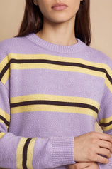 Womens Purple Striped Pullover Sweater | CicyBell