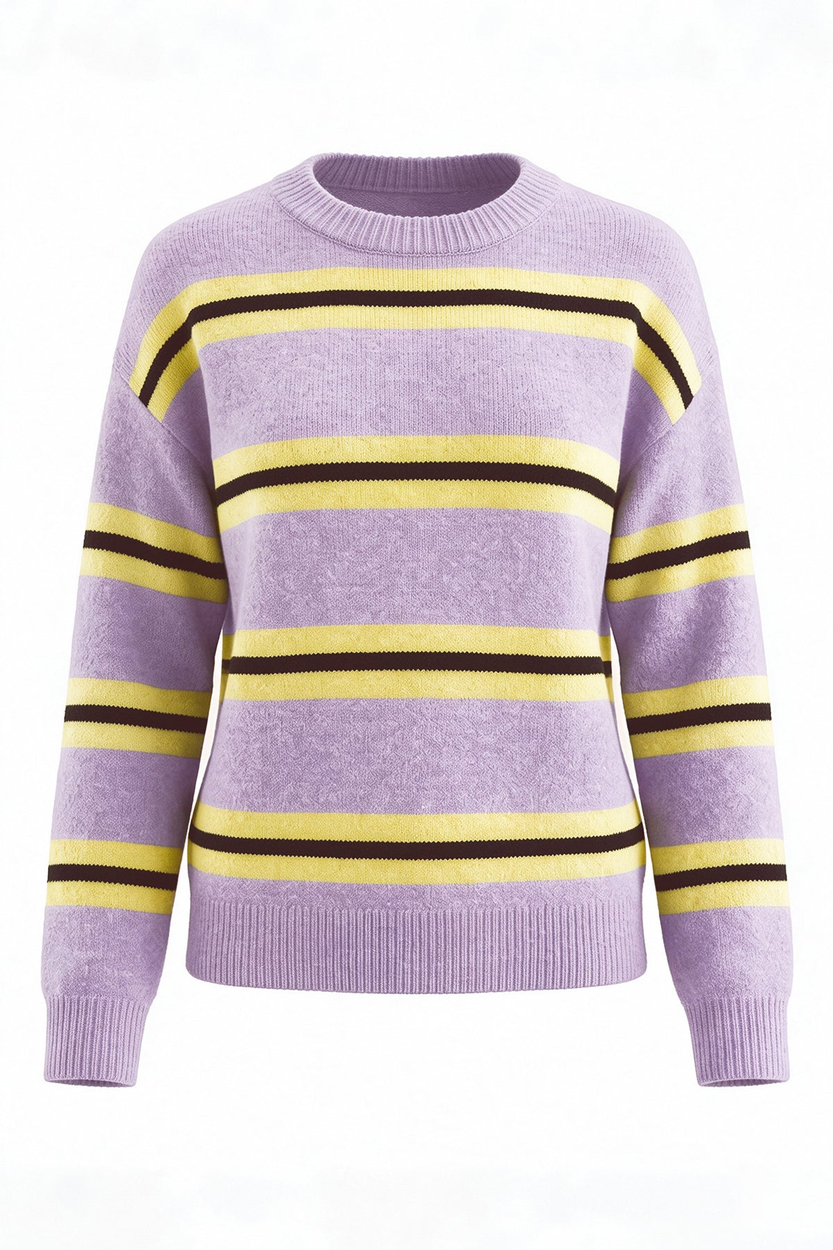 Womens Purple Striped Pullover Sweater | CicyBell