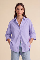 Womens Purple Oversized Button Down Shirts | CicyBell