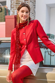 Womens Red Business Blazers 3