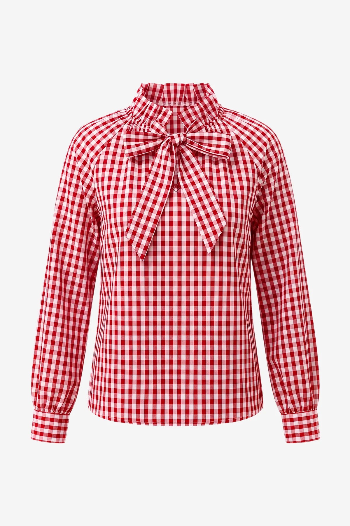 Womens Red Striped Bow Tie Blouse | CicyBell