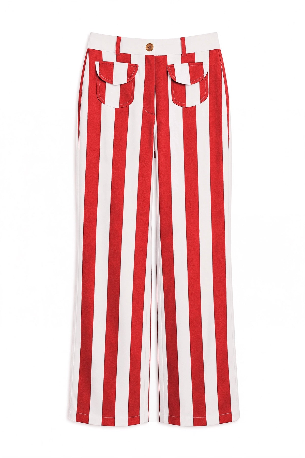 Womens Red Striped Wide Leg Jeans | CicyBell