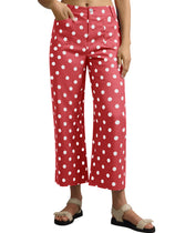 Womens Red Polka Dot Straight Leg Jeans| CicyBell