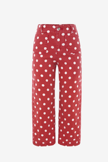 Womens Red Polka Dot Straight Leg Jeans| CicyBell