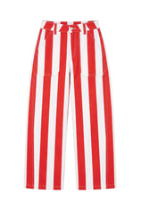 Womens Red Striped Barrel Jeans | CicyBell