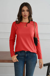 Cicy Bell Womens Red Long Sleeve Shirts
