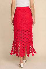 Cicy Bell Womens Red Hollow Out Maxi Skirts