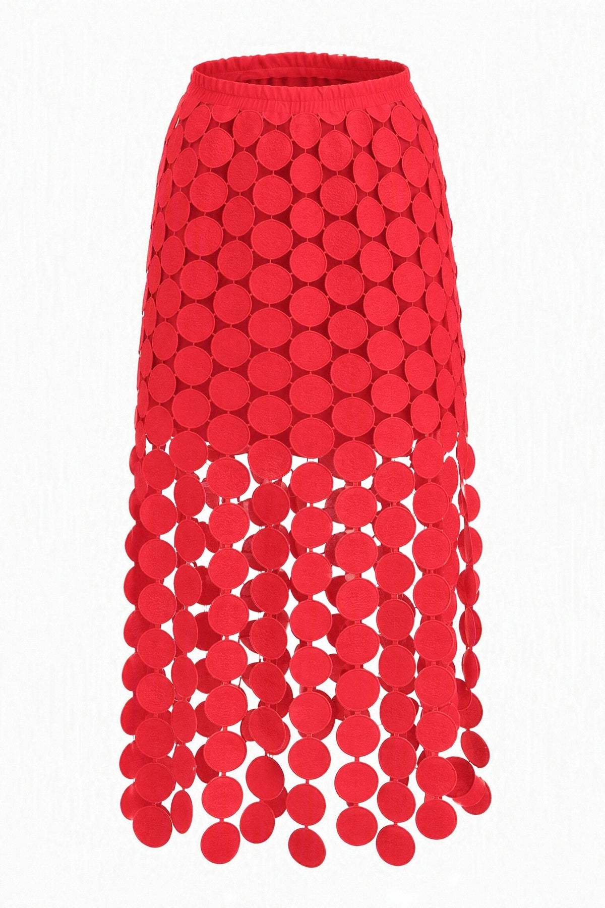Cicy Bell Womens Red Hollow Out Maxi Skirts